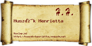 Huszák Henrietta névjegykártya