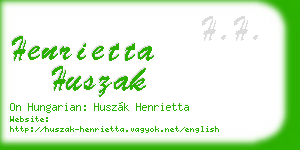 henrietta huszak business card